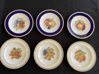 Vintage Fruit Design Plates