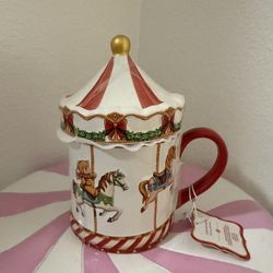 CUTE XMAS MERRY GO ROUND MUG 