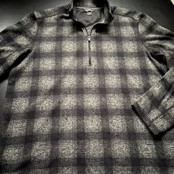 Eddie Bauer Sweater Men TXL Pullover Fleece quarter zip casual warm collared