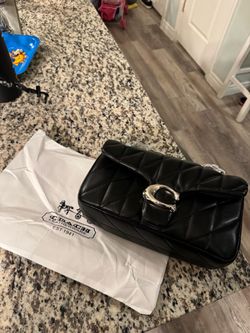 Coach Pillow Madison Shoulder Bag – Black Leather with Silver Chain