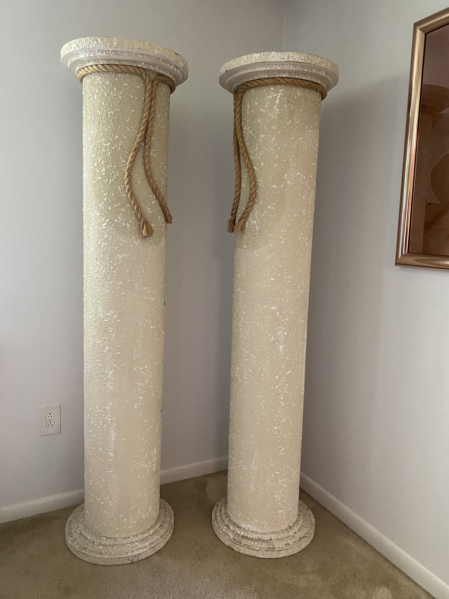 2, pillars 6feet 3 inches tall .