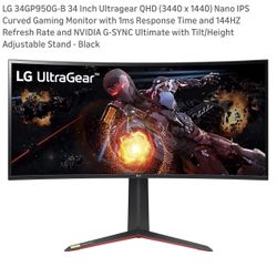 LG 34GP950G-B 34 G SYNC ULTIMATE GAMING MONITOR