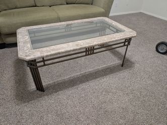 Marble and glass top coffee table