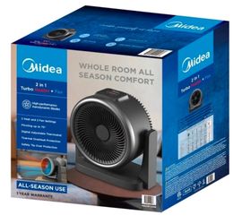 Midea Portable 2-in-1 Space Heater + Fan, Black, New