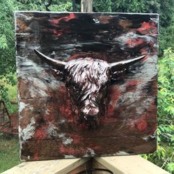 Highland Cow Resin Art