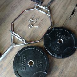 Olympic 2-Inch Combo Hex Bar by D1F for Weight Lifting - 750lb Capacity.