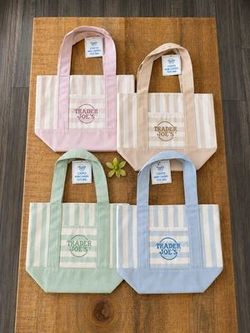 Trader Joe's striped mini totes