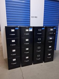 Black Metal 4-Drawer Vertical Filing Cabinet
