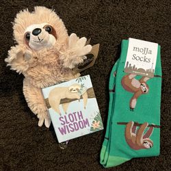 New Sloth Socks, Book, And Plushie