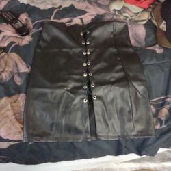Faux Fake Leather Skirt