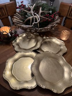 Gold Ornate Plate Chargers (4)