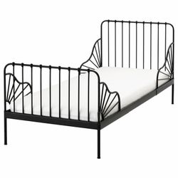 IKEA MINNEN Extendable Twin Bed Frame – Discontinued Black Metal