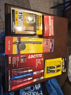 Hardware & Tool Bundle - Loctite, Nails, Mirror, Super Glue & Auto Parts