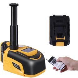 EFFIROSO 5T 18V Electric Car Jack Kit, Cordless Tire Tool for SUV Sedan, Yellow
