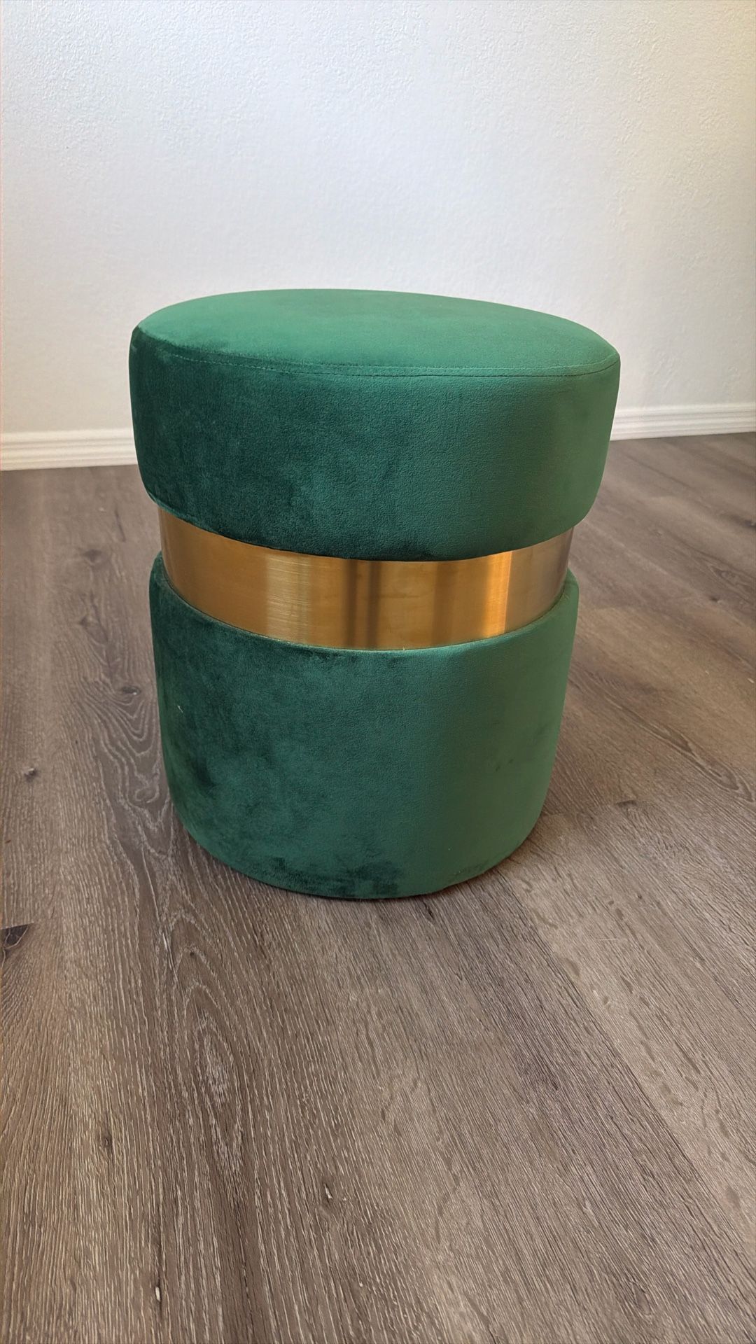 Green Suede Ottoman 