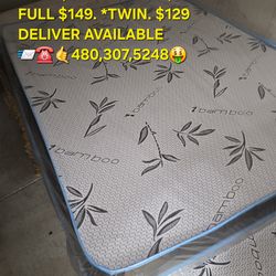 Mattress and box spring. Twin.  Full. Queen.  King.  Beds 🛌