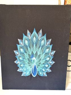Beautiful Peacock Embroidery Art Picture Wall Decor