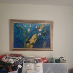 Textured Print With Gold Frame