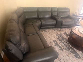 black leather couch sectional