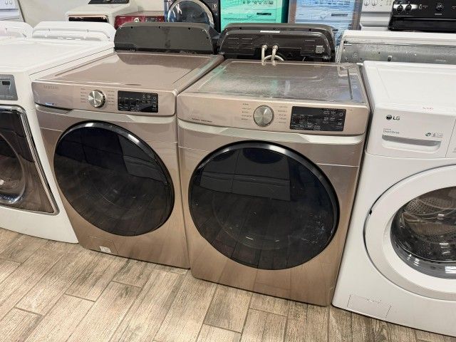 Samsung washer and dryer set electric champagne color