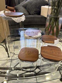 KHIPCH (5) Glass Storage Jars 