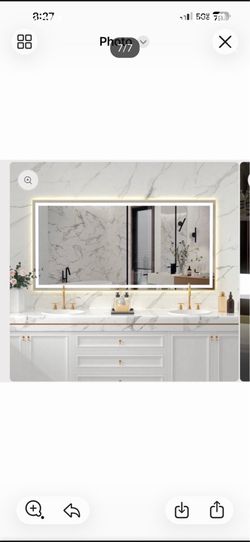 Gold Frame LED Lighted Bathroom Mirror Gold and Frameless 72"x36 $250