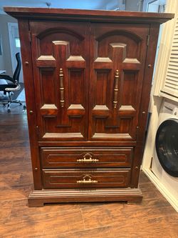 Free Vintage Wood Armoire Cabinet