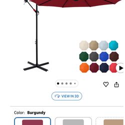 Cantilever Patio Umbrellas 10FT Burgundy