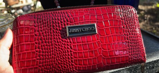 Jimmy Choo wallet red alligator or crocodile finish