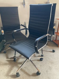 3 - Thaweesuk Shop Black Ergonomic Leather Chair
