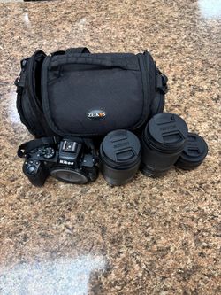 Nikon Mirrorless Camera with 3 Nikkor Lenses and Bag