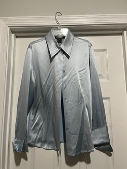 Light Blue Satin Blouse 