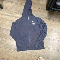 Charcoal Pink Zip Up Size Large  