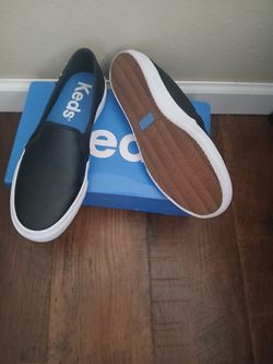 (Sz 8 )Brand New Keds Double Decker Leather Slip-On Sneakers (With Box) New / Never Walked  in