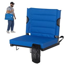 NEW Folding Stadium Seats for Bleachers with Back Support, Padded Bleacher Seats with Backs & Extra