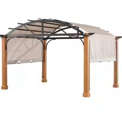 Hampton Bay

10 ft. x 12 ft. Longford Wood Outdoor Patio Pergola with Sling Canopy