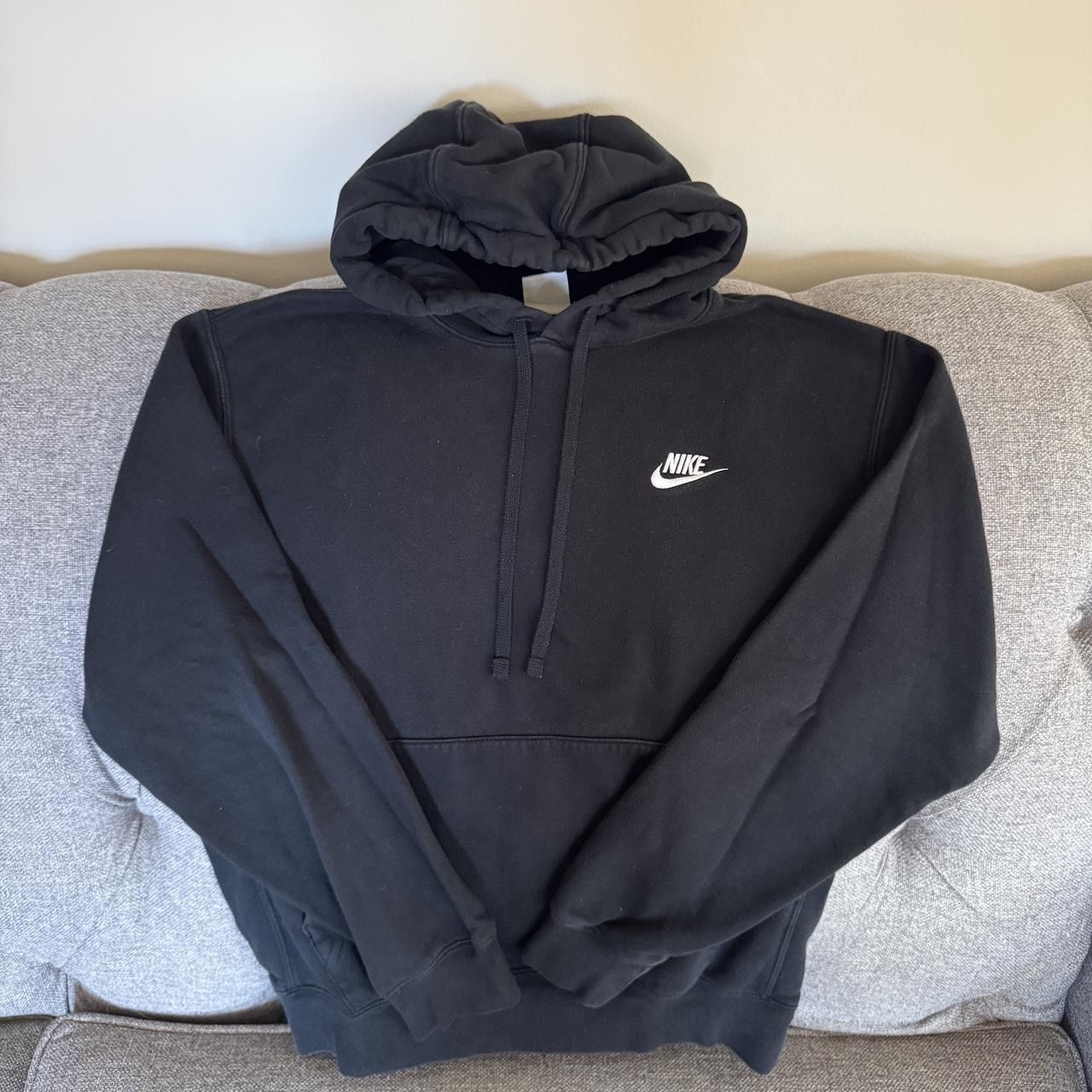 Nike Sportswear Club Fleece Pullover Hoodie Black/White Men’s Small BV2654-010
