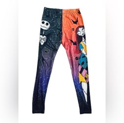Disney Nightmare Before Christmas Jack Skellington and Sally Leggings Size M