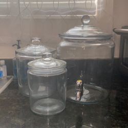 Glass Jars And Fountain 