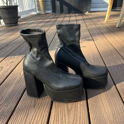 Steve Madden Black Platform Sock Boots