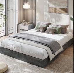 Low Profile Platform Bed Frame Dark Gray