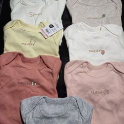 0-3M Bliss By Garanimals Days Of The Week Onesies