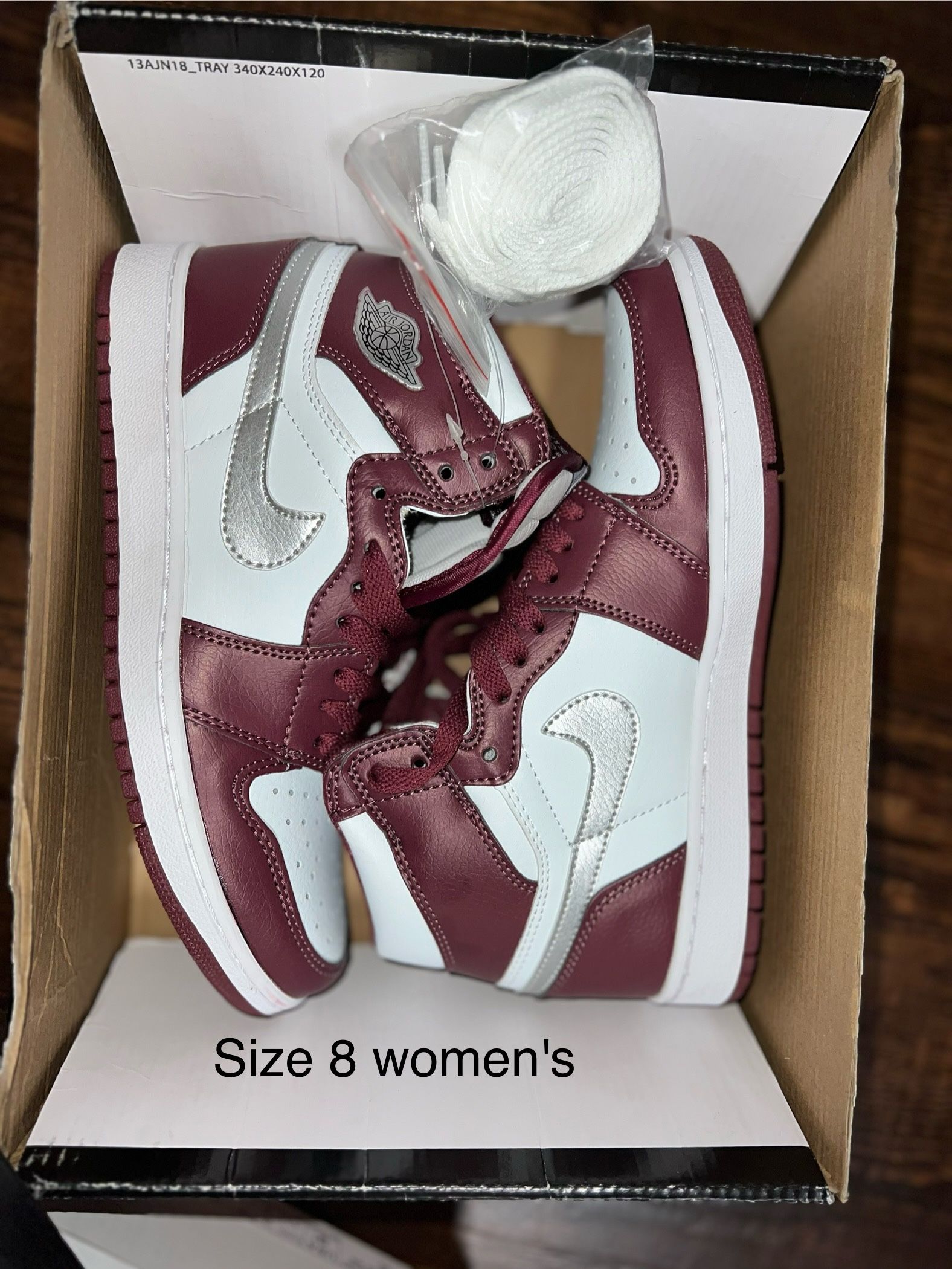 Maroon and White Jordan 1