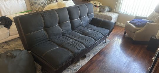 Black Tufted Futon Sofa