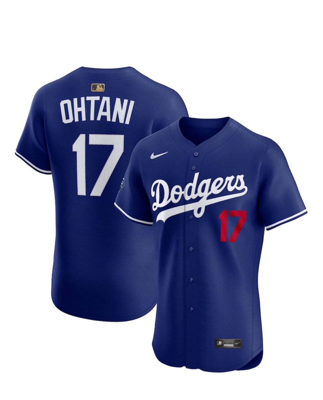 Men's Los Angeles Dodgers Shohei Ohtani Nike Royal Alternate 2 Sponsor Patch MLB Awards Gold Batterman Elite Jersey LA Authentic