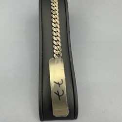 10kt Gold Chino Bracelet With Cuban Link