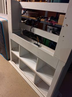 White twin storage bed