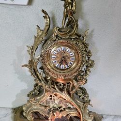 Antique Vintage French Large Bronze Table Clock