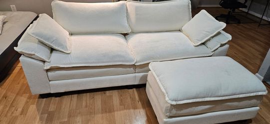 Off White Wayfair Loveseat & Ottoman