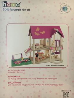 German Wooden Dollhouse Like new 
